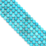 Blue Turquoise Round Faceted Beads,  Sku#U2026