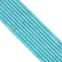 Smooth Rondelle Blue Turquoise Beads, Sku#U2044