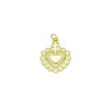 Gold Cross Flower Heart Charm Pendant, Sku#Y990