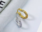CZ Twisted Rope Huggie Hoop Earrings, Sku#B192