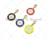Enamel Colorful Round Ring CZ Five Star On Round Coin Pendant,CZ Micro Pave Enamel Pendant,Enamel Pendant,Enamel Jewelry,20x22mm,Sku#L474