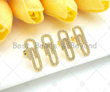 CZ Safety Pin Stud Earring, Sku#LD66