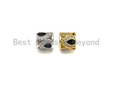 CZ Micro Pave Big Hole Drum Barrel space beads, Micro Pave B