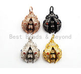 CZ Micro Pave Ladybird Charm, Cubic Zirconia Pave Ladybug Pendant/Charm, Micro Pave Bug Charm Gold/Silver/Rose Gold/Black, 13x16mm, SKU#Y112