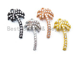 9x18mm CZ Micro Pave Palm Tree Charm, Pave palm tree charm pendant, Gold Rose Gold Silver Black Pave Palm tree Charm, 1pc/2/5pcs sku#B21