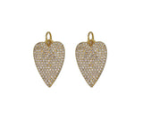 Gold CZ Pave Heart Charm, Sku#LX93