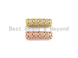 Clear CZ Micro Pave Fancy Wavy Line Big Hole Curved Tube, Cubic Zirconia Spacer Tube for Bracelet, 8x25mm, sku#Z1077