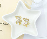 CZ Mother of Pearl Butterfly Adjustable Ring, Sku#LD264