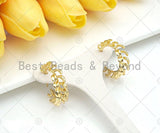Gold Swirl Spike Hoop Earrings, Sku#J315