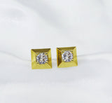 CZ Square Stud Earrings, Sku#B193