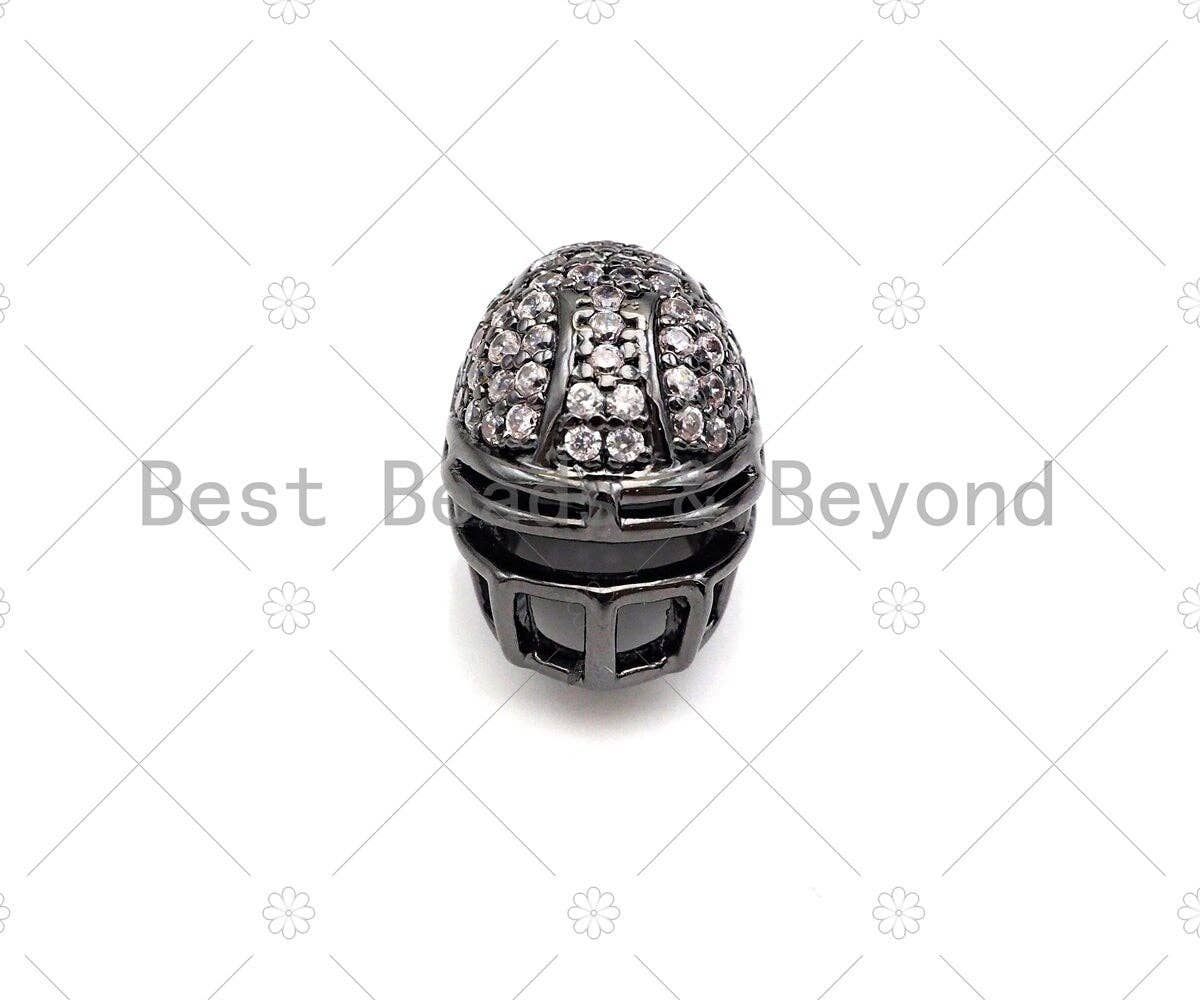 crystal football helmet for bead bracelets CZ Micro Pave Football Helmet Shape Beads, Helmet Gold/Silver/Rose Gol – Bestbeads&Beyond