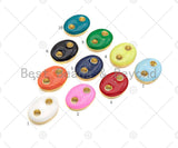 Colorful Enamel Oval Puffy Link Pendant Charm, Sku#LK222