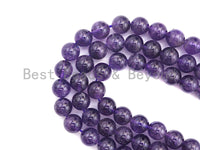 High Quality Natural Amethyst Round Beads, Round Smooth /4mm6mm/8mm/10mm/12mm Amethyst Beads, 15.5" Full Strand, sku#U527