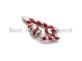 Colorful Enamel Pave Lightning Shape Clasp, Silver Plated Screw Clasp, 18x32mm, Carabiner Clasp, sku#K79