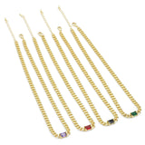 Cuban Chain Colorful CZ Link Necklace Bracelet , Sku#EF349