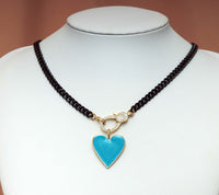 Heart Star Cuban Chain Necklace, sku#CL07