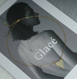 18K Gold Dainty Chain Heart Necklace, sku#EF162