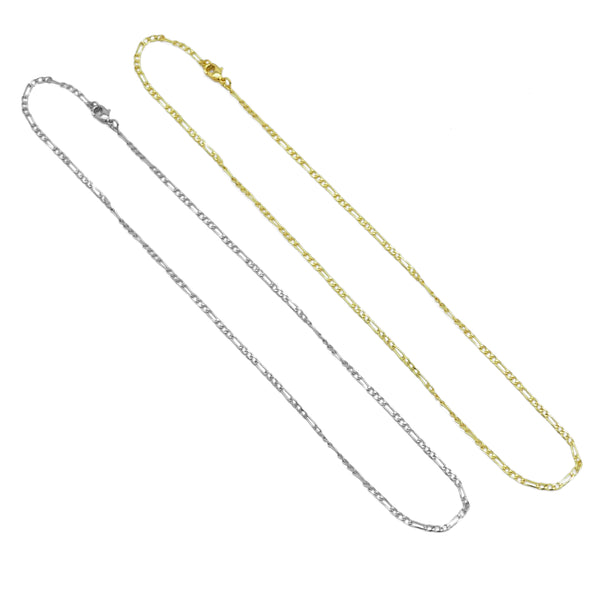 3mm Figaro Chain Necklace, 17.5 inch with Spring Lobster Clasp,sku#JD04/ld593