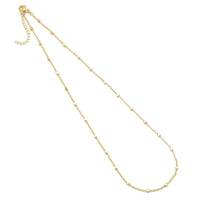 Dainty Gold thin satalite cube Adjustable Necklace, Sku#LD490