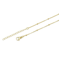 Gold Silver Rolo Link Dainty Ball Adjustable Necklace, Sku#LD507