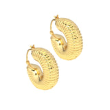 Gold Thick Spiral Hoop Earrings, Sku#LX199