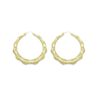 Gold Bamboo Joint Hoop Earrings, Sku#LX317