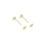 Gold Round Ball Stud Earrings with hoop, Sku#LX383