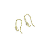 Gold Earring Hooks with Diamond, Sku#LK907