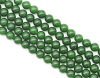 Green Jade Round Smooth Beads, Sku#U1199