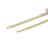 Clear Green CZ Cross Gold Adjustable Bracelet, Sku#B367