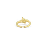 Gold CZ T Adjustable Ring, Sku#LX270