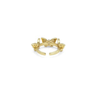 Gold CZ Butterfly Adjustable Ring, Sku#LD427