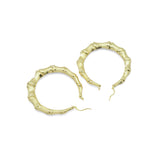 Gold Bamboo Joint Hoop Earrings, Sku#LX317