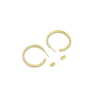 Gold Round CZ Hoop Earrings, Sku#FH224