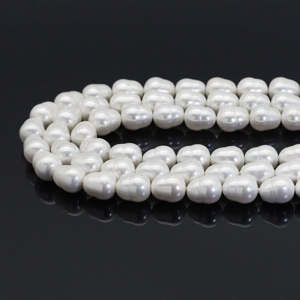 Natural White Mother of Pearl in Pear Shape Beads, 14x17mm, Sku#T164
