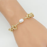 Knotted Chain Fresh Water Pearl Necklace Bracelet, sku#EF497