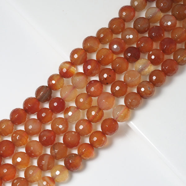 Genuine Red Agate Round Faceted Beads, Sku#U1751
