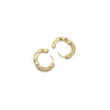 High Quality Gold Twisted CZ Hoop Earrings, Sku#Y850