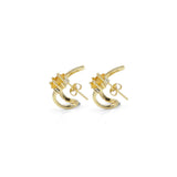 Gold Silver Citrine Star Ear Wrap Ear Climber Earrings, Sku#Y857