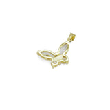 Clear CZ Gold Butterfly Charm, Sku#LK890