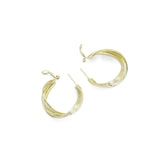 Silver Twisted Hoop Earrings, Sku#ZX132
