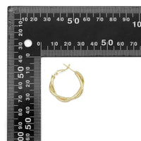 Gold Twisted Round Hoop Earrings, Sku#ZX136