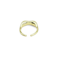 Gold White Pearl One Line Adjustable Ring, Sku#LD483