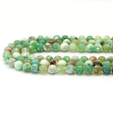 Prehnite Color Banded Agate Round Smooth Beads, Sku#U1719