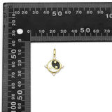 Black white Gold Star Coin Charm, Sku#LX285