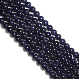 Blue Goldstone Round Smooth Beads, Sku#U1763