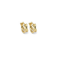 Plain Gold Cross Hoop Earrings, Sku#Y845