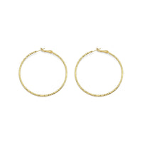 Large Gold Twisted Round Hoop Earrings, Sku#Y855