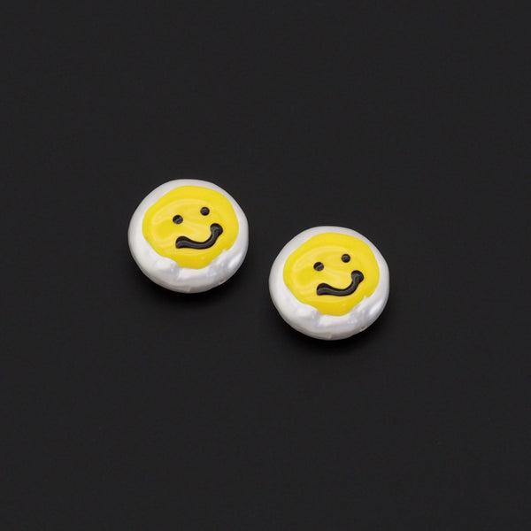 Smiley Face on Pearl Beads Charm Pendant, sku#Y880