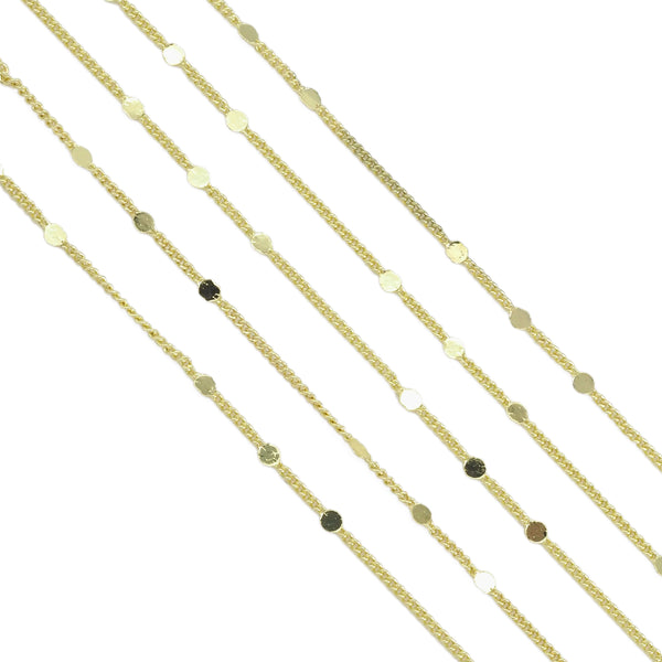 Unfinished Dainty Disc Chain by Yard, sku#ZX143